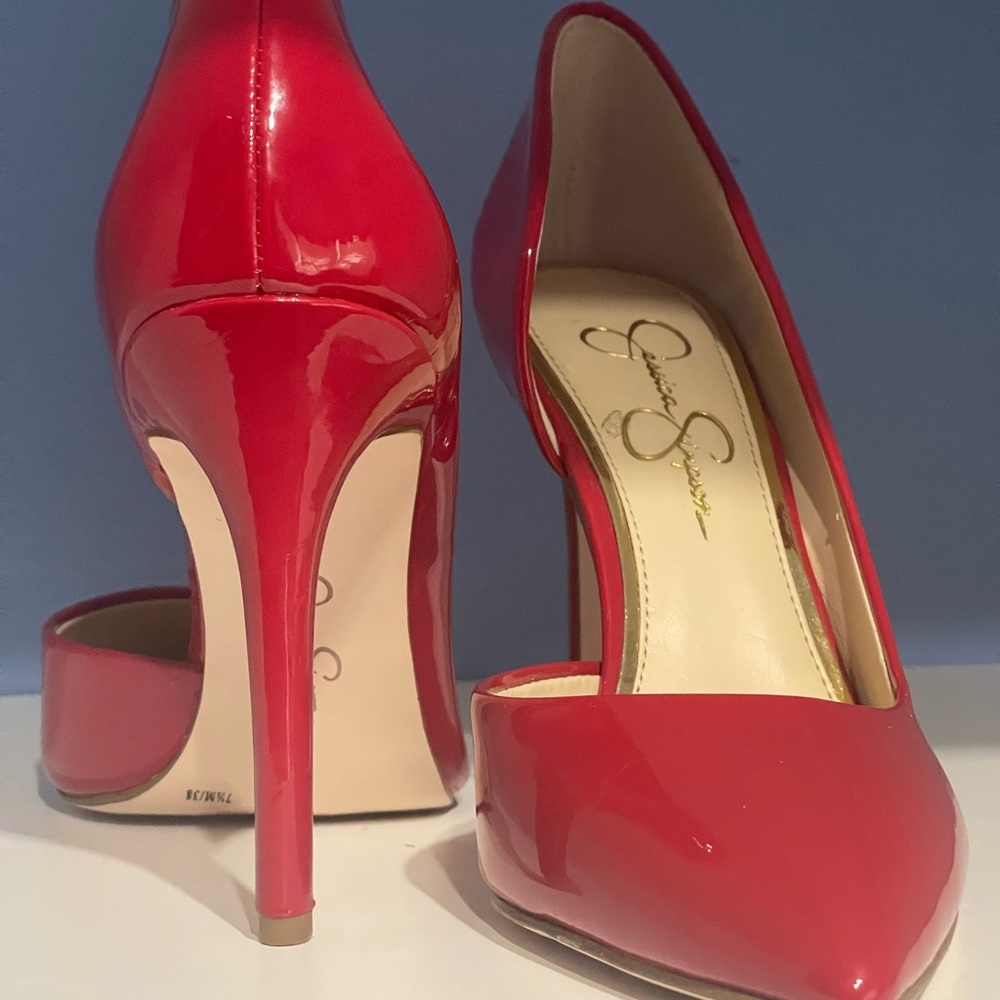 Brand New Jessica Simpson Vibrant Red Patent Heels